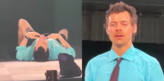Harry Styles sufre caída en concierto tras ahogarse con agua