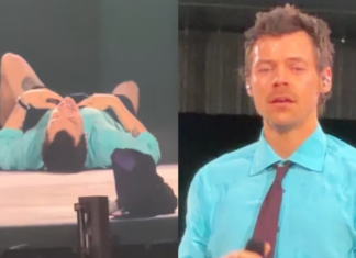 Harry Styles sufre caída en concierto tras ahogarse con agua