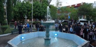 Inauguran rehabilitación de la fuente del Parque de Santiago
