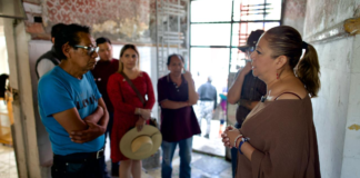 Laura Artemisa supervisa daños por lluvias en el Centro Histórico