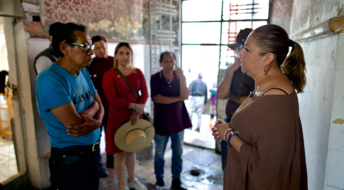 Laura Artemisa supervisa daños por lluvias en el Centro Histórico