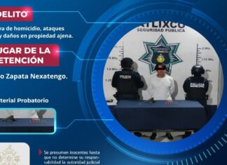Detienen en Atlixco a sujeto armado que disparó contra oficiales