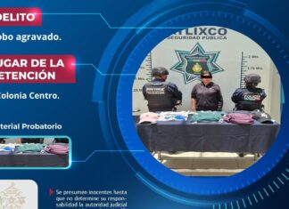 Detienen a mujer por presunto robo en tienda departamental de Atlixco
