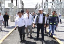 Armenta recorre subestación eléctrica de San José Chiapa