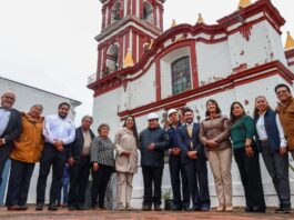 Tonantzin Fernández entrega insumos para rehabilitar Parroquia de San Pedro