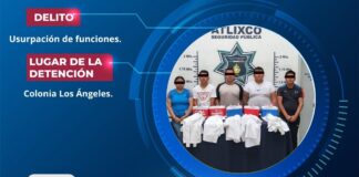 SSC Atlixco detiene a cinco por suplantar a personal de salud