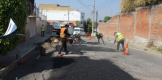Supervisan obras de bacheo en distintas vialidades de Puebla