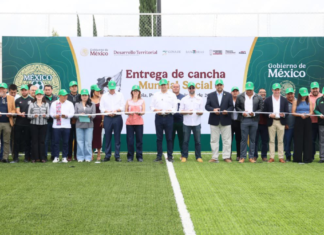 Inauguran cancha de fútbol 11 en el Polideportivo Morelos