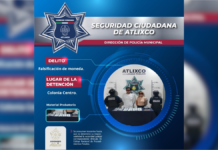 Detienen a dos personas por billetes falsos en Atlixco