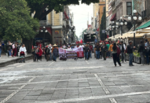 Manifestación de la 28 de Octubre afecta circulación en Puebla