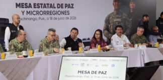 Armenta encabeza Mesa de Paz en Huauchinango con fuerzas armadas