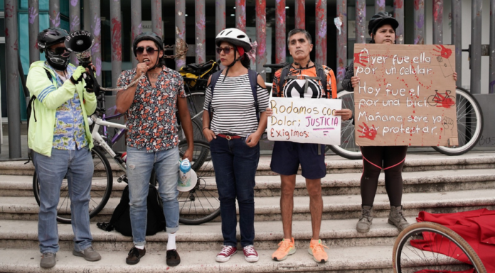 Ciclistas protestan en Puebla para exigir justicia por Cuitláhuac