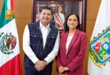 Presidenta de Morena se reúne con Armenta en Puebla