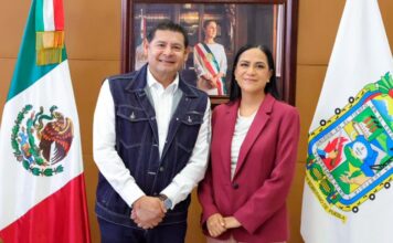 Presidenta de Morena se reúne con Armenta en Puebla