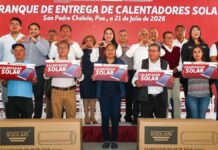 Tonantzin Fernández entrega 2 mil calentadores solares en San Pedro Cholula