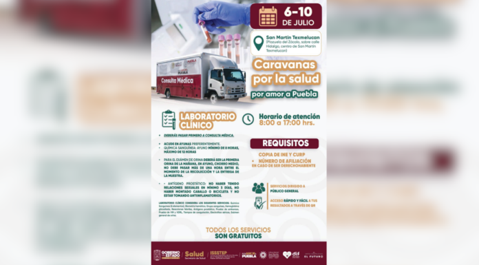 Texmelucan recibirá Caravanas por la Salud “Por Amor a Puebla”