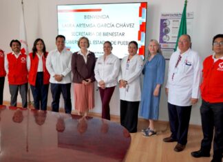 Laura Artemisa sostiene reunión con delegada de Cruz Roja en Puebla