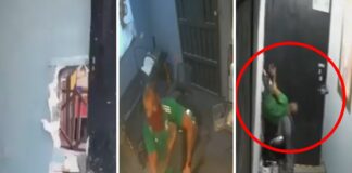 VIDEO: hombre abre boquete en muro y roba estudio de tatuajes en Puebla