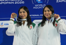 Lía y Mía Cueva ganan oro en la Copa México de Clavados
