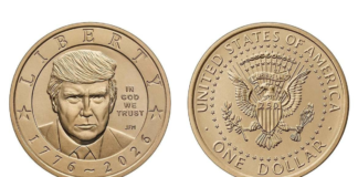 EU presenta moneda de un dólar con el rostro de Donald Trump