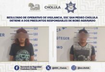 SSC Cholula detiene a dos personas por robar cables de cobre
