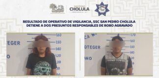 SSC Cholula detiene a dos personas por robar cables de cobre