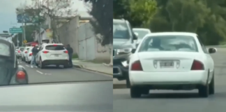Captan violento asalto contra automovilista en Reforma Sur