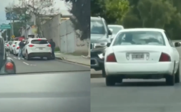 Captan violento asalto contra automovilista en Reforma Sur
