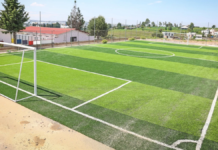 Cancha del Bachillerato “5 de Mayo” en Cuautlancingo tiene 90% de avance