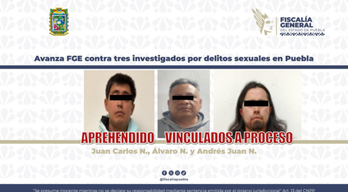 FGE Puebla logra avances en tres casos de delitos sexuales