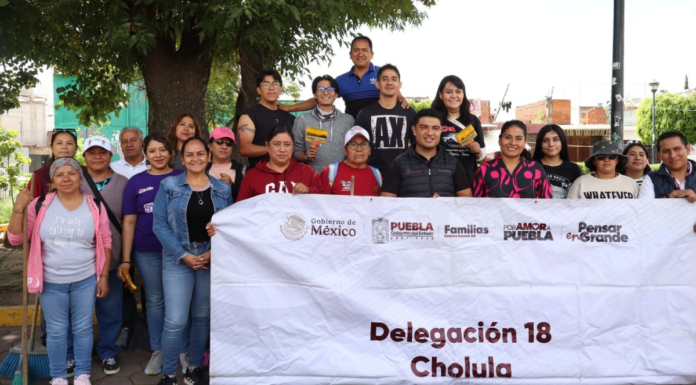 San Pedro Cholula realiza faena comunitaria en Jesús Tlatempa