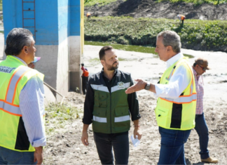 Pepe Chedraui supervisa limpieza del vaso regulador Puente Negro