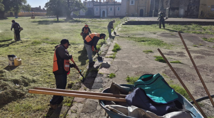 San Pedro Cholula intensifica labores de mantenimiento urbano