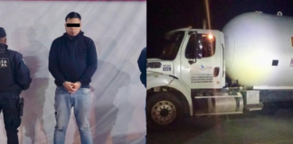 SSP asegura pipa con 21 mil litros de gas LP en Tepeaca
