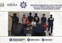 Caen cuatro personas por presunto robo a vivienda en Cholula