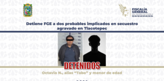 Cae el “Tabo” y un menor por presunto secuestro en Tlacotepec