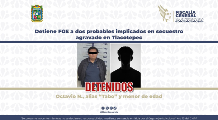 Cae el “Tabo” y un menor por presunto secuestro en Tlacotepec