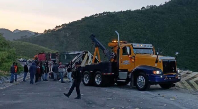 Rapiñan aguacates tras accidente de tráiler en la Puebla-Orizaba