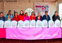 Bety Sánchez entrega 437 despensas a adultos mayores en Zacatlán