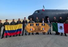 México envía primeras 19 toneladas de ayuda humanitaria a Colombia