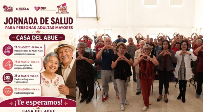 DIF San Pedro Cholula realiza jornada de salud para adultos mayores