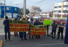 Protestan contra ciclovía en avenida Circunvalación