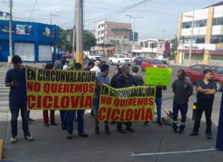 Protestan contra ciclovía en avenida Circunvalación