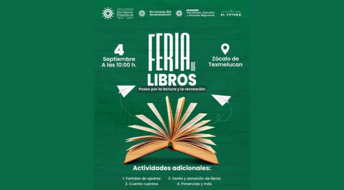 Texmelucan invita a Feria de Libros el 4 de septiembre en el zócalo