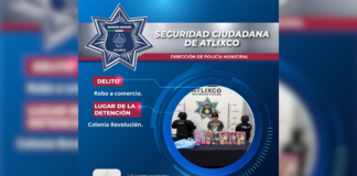 SSC Atlixco detiene a mujer por robo en supermercado