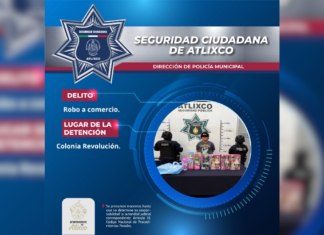 SSC Atlixco detiene a mujer por robo en supermercado
