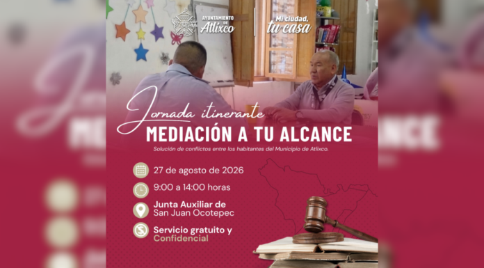 Atlixco acerca Jornada de Mediación a San Juan Ocotepec