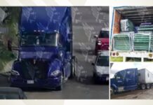 Recuperan tractocamión cargado de pantallas en Cuautlancingo