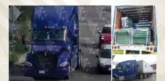 Recuperan tractocamión cargado de pantallas en Cuautlancingo