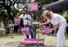 Colocan árbol memorial a 11 años de la desaparición de Paulina Camargo